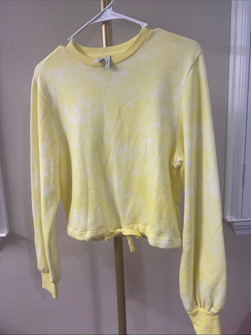 Yellow Tie-Dye Cropped Sweatshirt